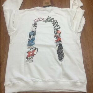 Evisu White Sweatshirt with Carton Godhead